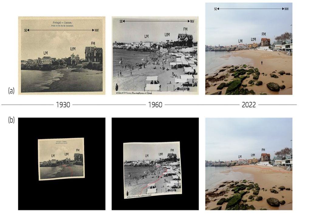 evolução da preia-mar, na praia Conceição-Duquesa através de postais antigos e imagens recentes evolução da preia-mar, na praia Conceição-Duquesa através de postais antigos e imagens recentes