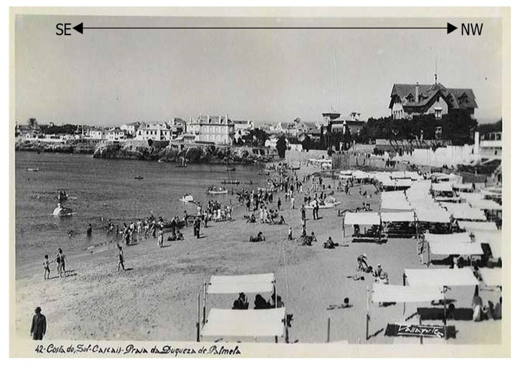 Postal antigo da praia da Conceição-Duquesa em 1960 Postal antigo da praia da Conceição-Duquesa em 1960