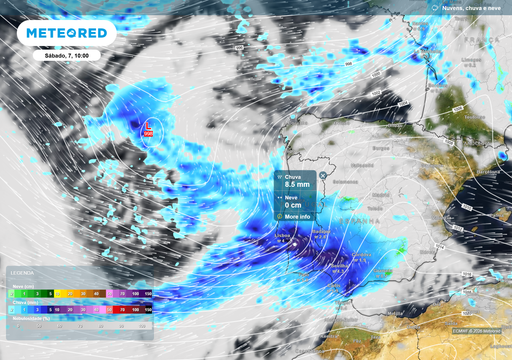 O Sul de Portugal receber&aacute; mais uma "rodada" de chuvas fortes este s&aacute;bado, 7 de fevereiro