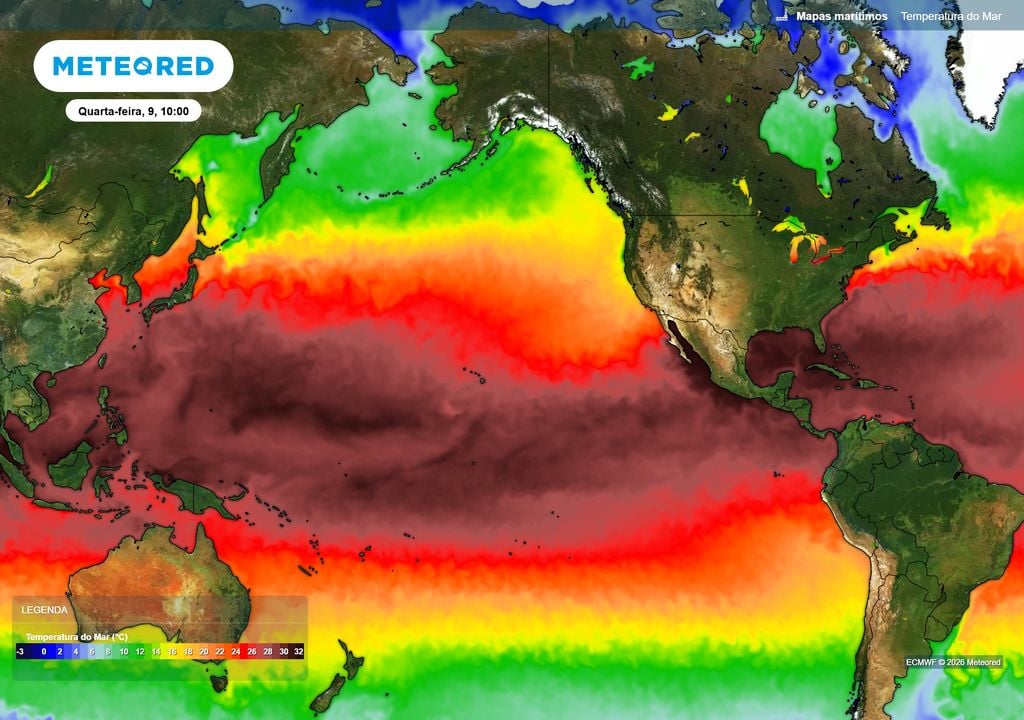 Temperatura do mar O El Niño está diretamente ligado ao aquecimento anómalo das águas superficiais do Pacífico equatorial. Estas alterações na temperatura do oceano modificam a circulação atmosférica tropical e podem repercutir-se, indiretamente, nos padrões meteorológicos a milhares de quilómetros de distância.
