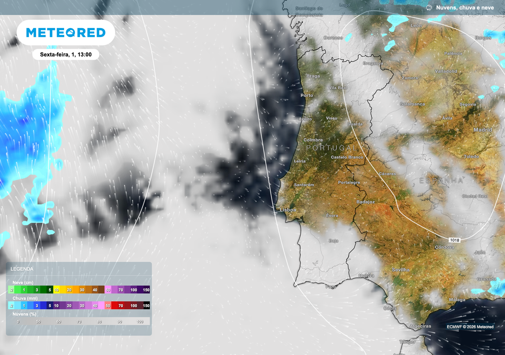 Ao longo da tarde de sexta-feira, persiste a influência atlântica, com céu variável e ocorrência de aguaceiros fracos e dispersos, sobretudo no Norte e Centro.