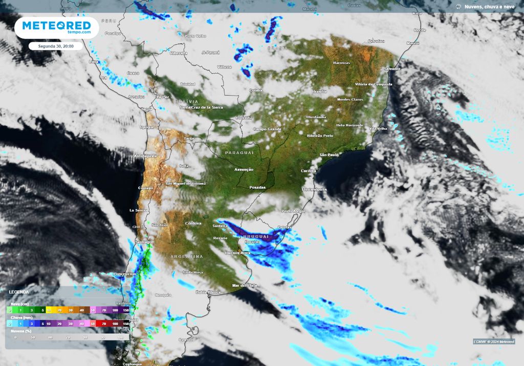 previsão do tempo região sul