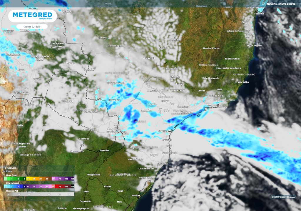 frente fria no Sudeste