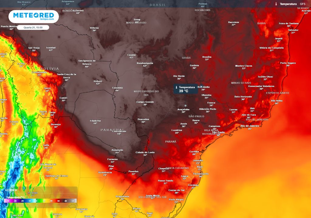 onda de calor no Brasil