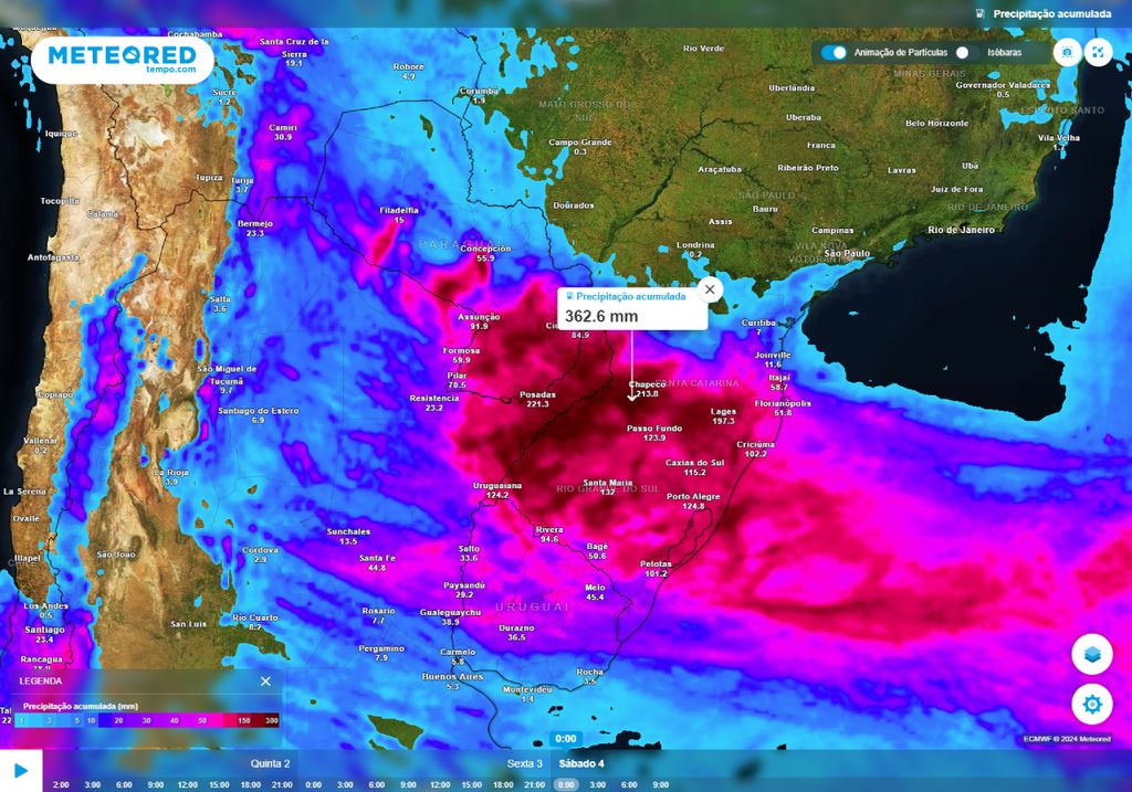 alerta de tempo severo na Região Sul