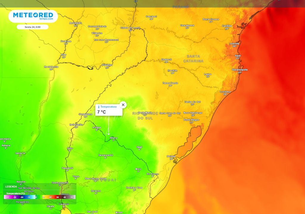 Previsão de temperaturas mínimas na madrugada de sexta-feira (23) Previsão de temperaturas mínimas na madrugada de sexta-feira (23)