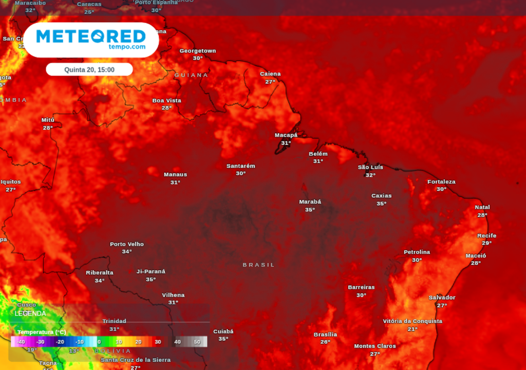 Temperaturas elevadas no Brasil