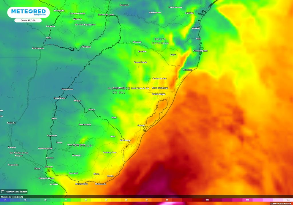 ciclone rajadas de vento