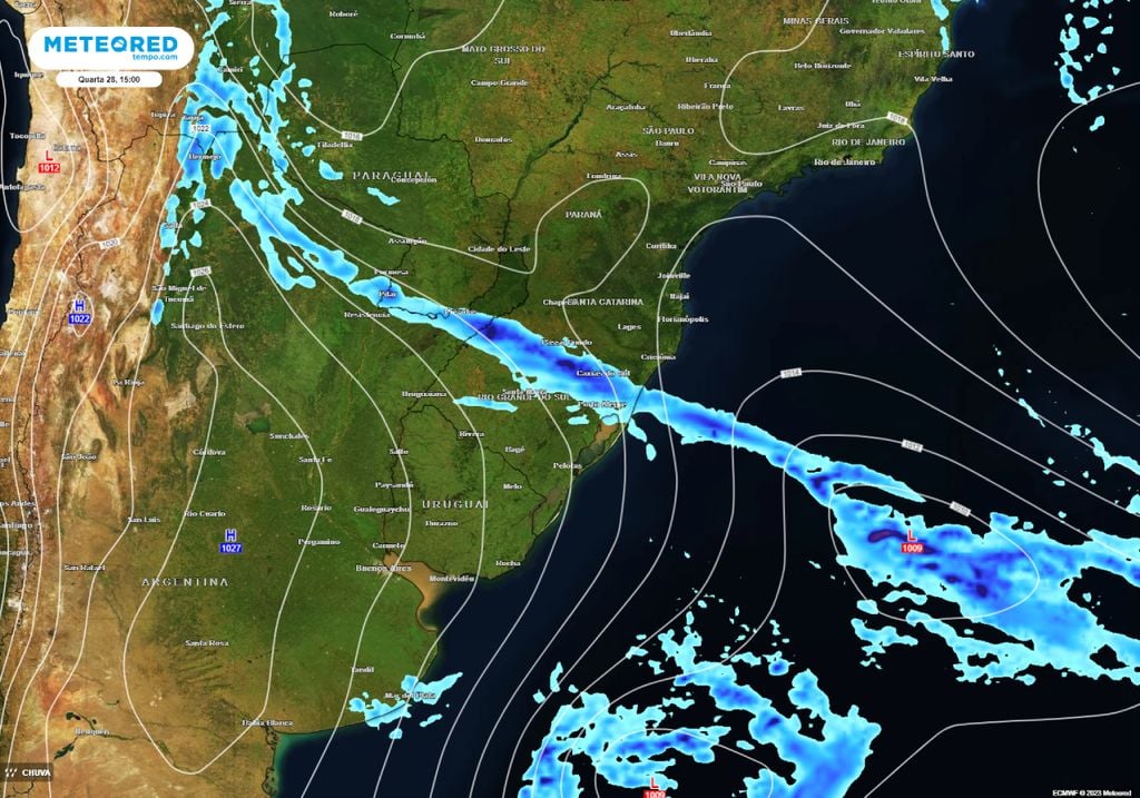 frente fria tempestades