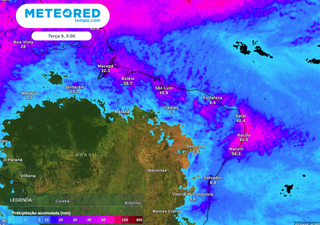 Nordeste sob alerta de elevado acumulado: chuvas intensas a partir desta sexta-feira e acumulados de quase 100 mm