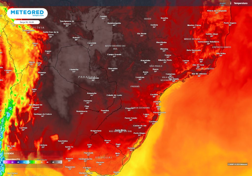 onda de calor no Sul
