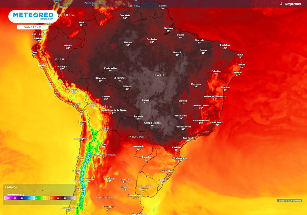 onda de calor no Brasil