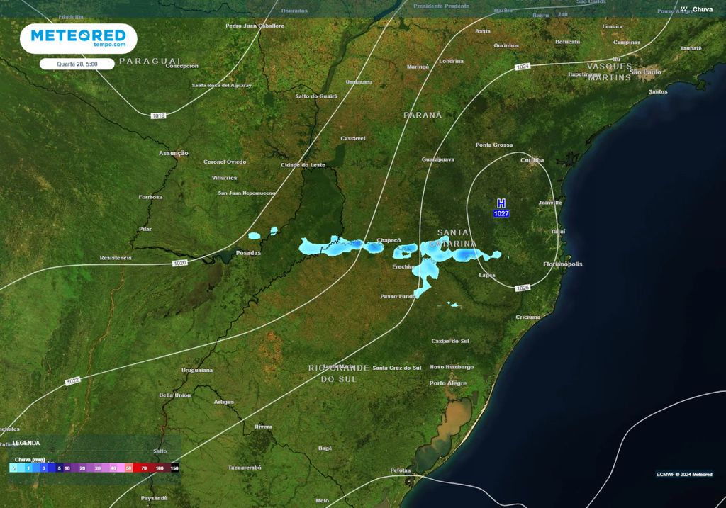 chuvas no Rio Grande do Sul e em Santa Catarina