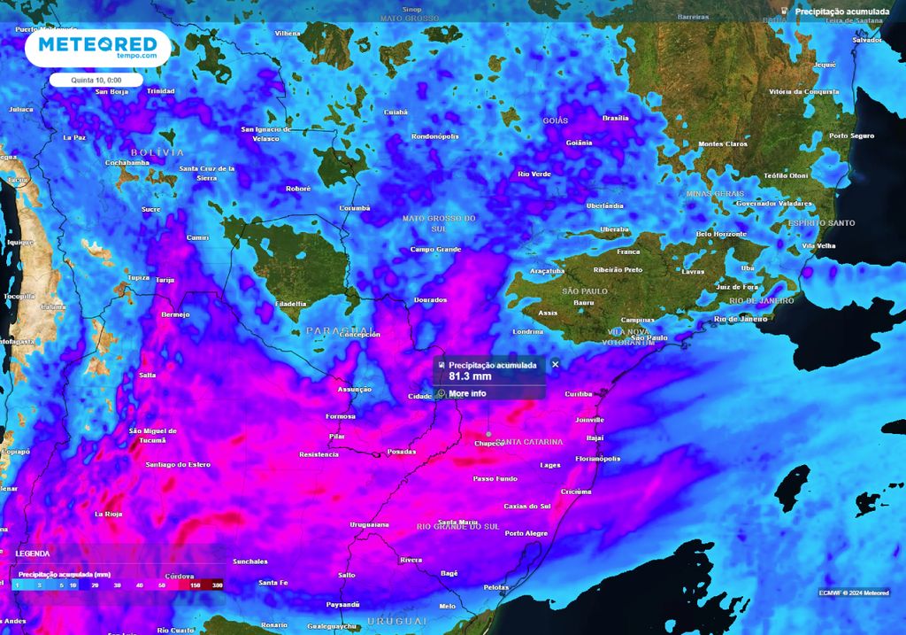 Risco de chuvas intensas e de inundações