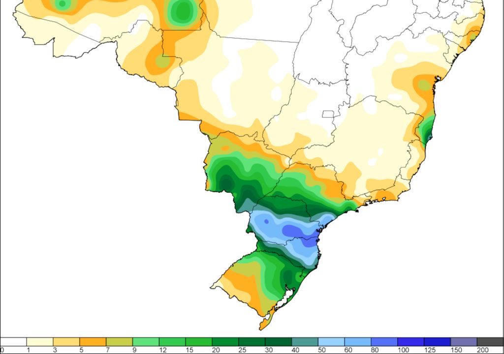 Acumulados totais de chuva nos últimos cinco dias (14 a 18 de setembro).