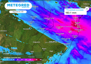 O tempo no fim de semana na Região Sul: chuvas intensas e acumulados de mais de 100 mm deixam alertas