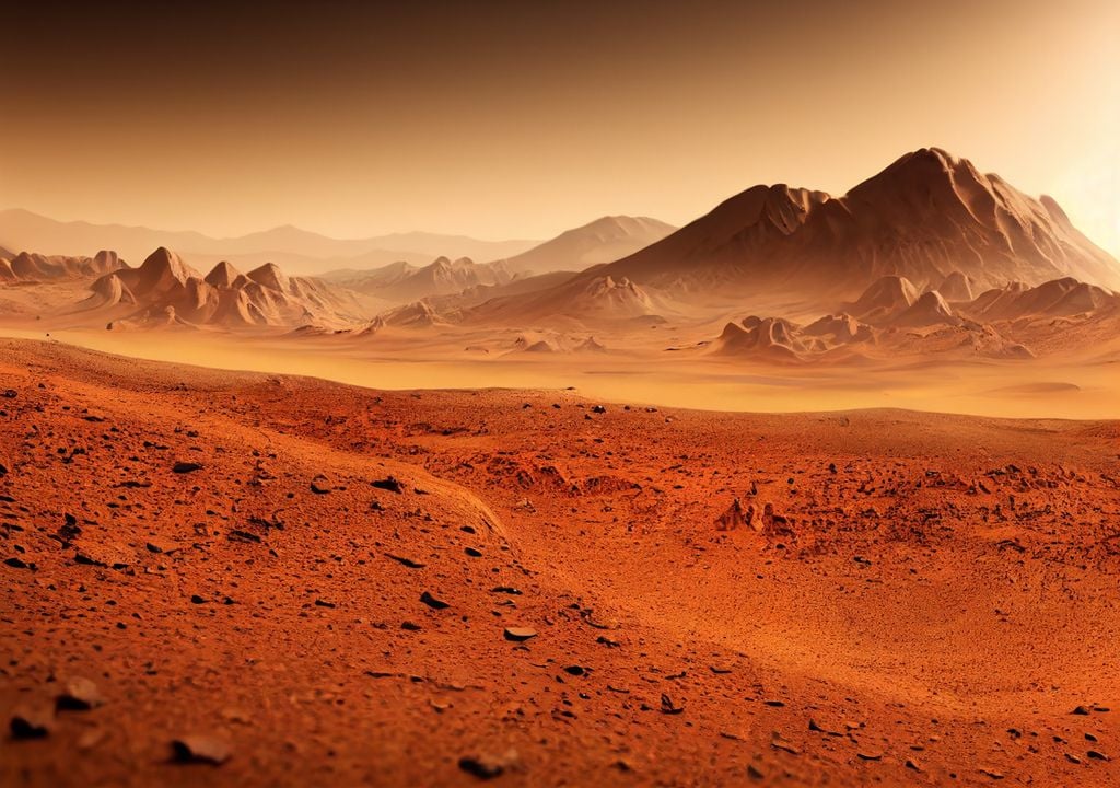 Marte; vulcanismo; imagem ilustrativa