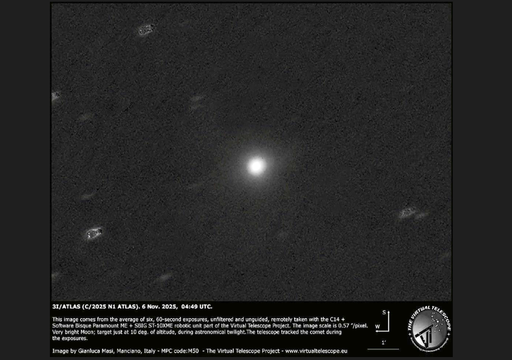 El objeto interestelar 3I/ATLAS estará "cerca" de la Tierra a mediados de diciembre de 2025. ¿Supone algún peligro?