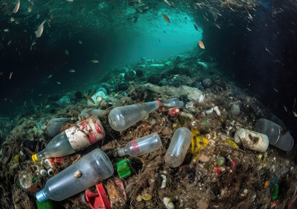 Deep ocean plastic pollution.