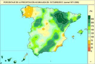 Octubre de 2012, muy húmedo y un poco más cálido