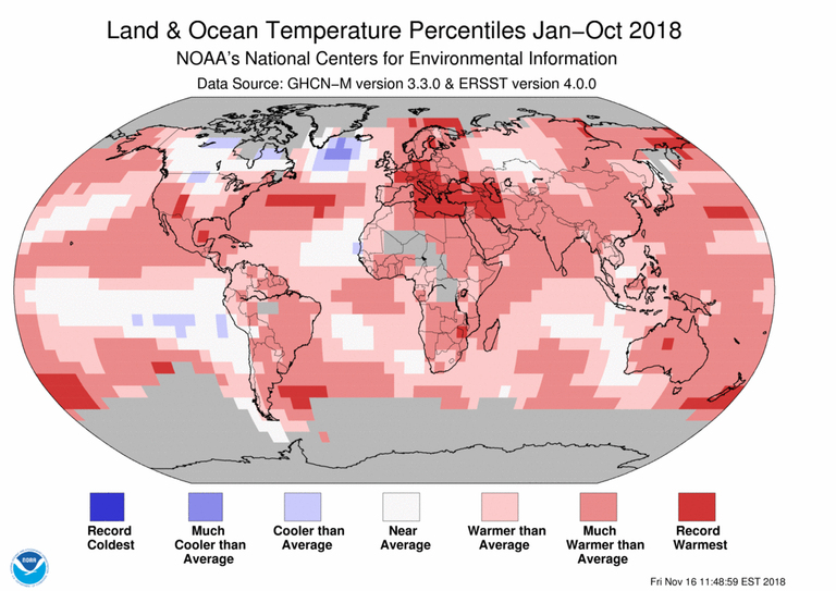 Octubre De 2018: El 2 De Octubre Más Cálido De La Tierra Solo Superado Por Octubre De 2015 Octubre De 2018: El 2 De Octubre Más Cálido De La Tierra Solo Superado Por Octubre De 2015