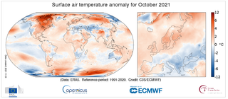 Octubre de 2021: el tercero más cálido de la historia a nivel global