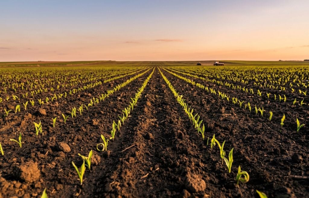 maiz Lote de maíz temprano (de primera), en pleno proceso de emergencia y crecimiento.