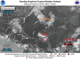 Odette es postropical. Se forma la depresión tropical 16, futuro Peter