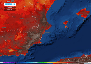 ¡Cerca de 45 ºC este mediodía en el sureste peninsular!