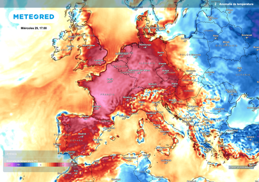 Ola de calor a partir del 29 de julio: la "mancha" de temperaturas extremas sigue creciendo en los mapas