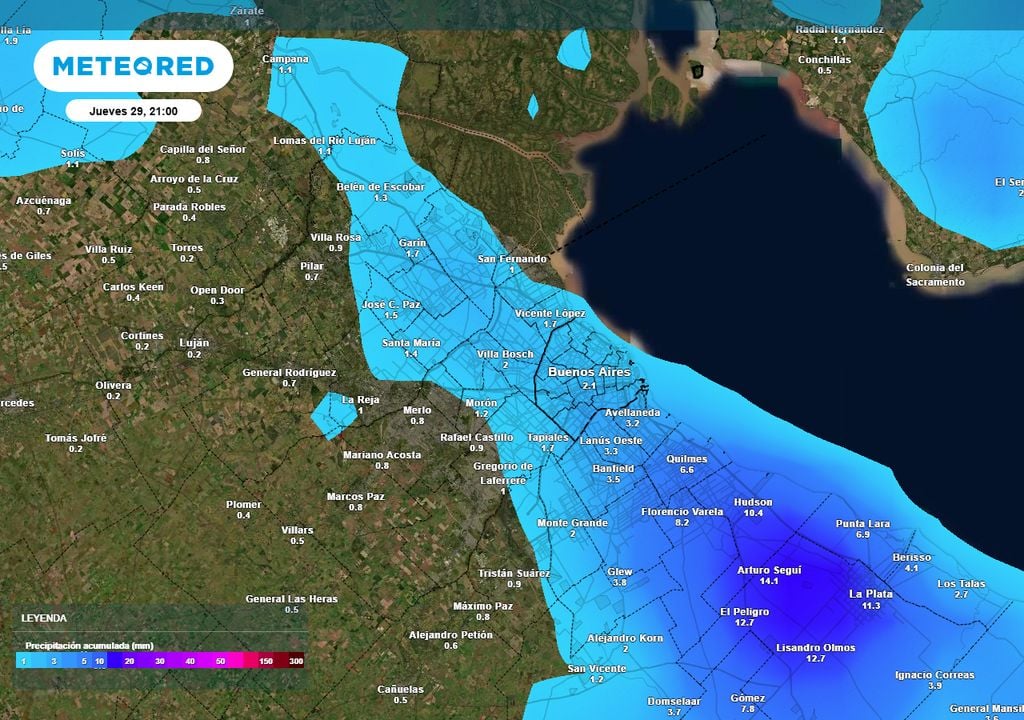 Mapa de precipitación acumulada hasta el jueves 29 de enero, según nuestro modelo de referencia, el ECMWF de Meteored.
