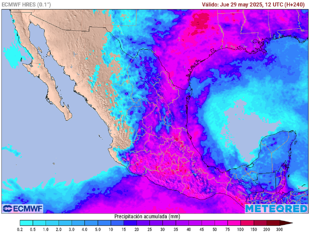 Pronóstico de lluvias acumuladas en milímetros Pronóstico de lluvias acumuladas en milímetros