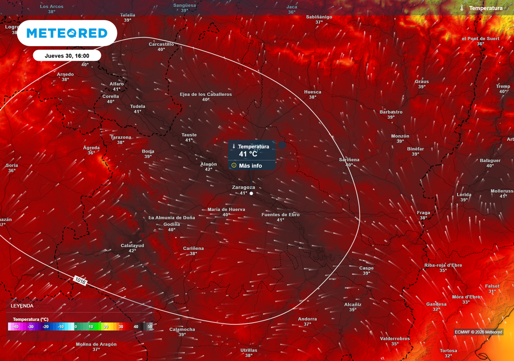 Las máximas alcanzarán 42 ºC varios días en los próximos 10.