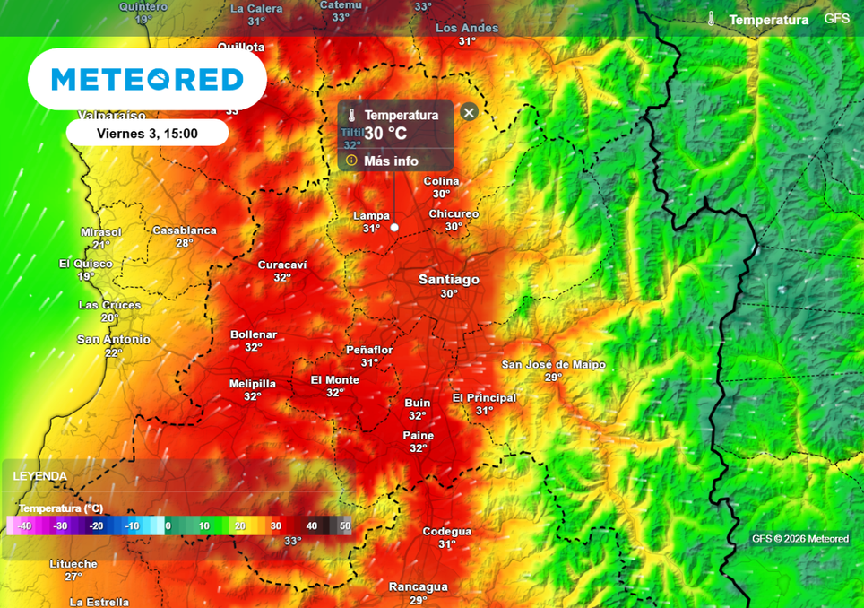 Temperaturas Hasta los 32 °C podrían llegar la temperatura máxima en la Región Metropolitana durante este fin de semana largo