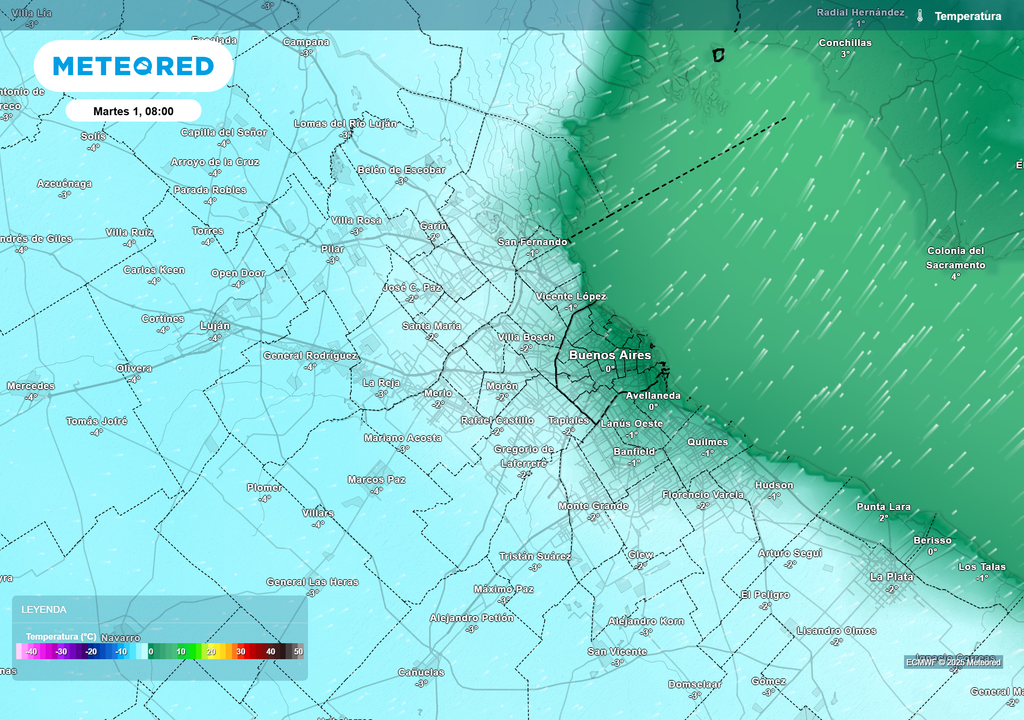 la mañana mas fria de la semana sería el 1/7/2025