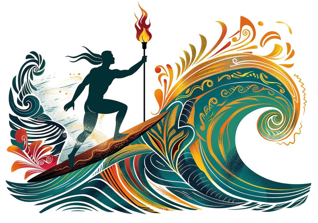 olympisches Feuer, Surfer