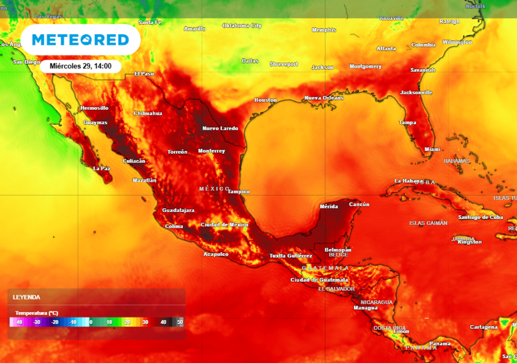 Se esperan temperaturas máximas de más de 45 °C en México.