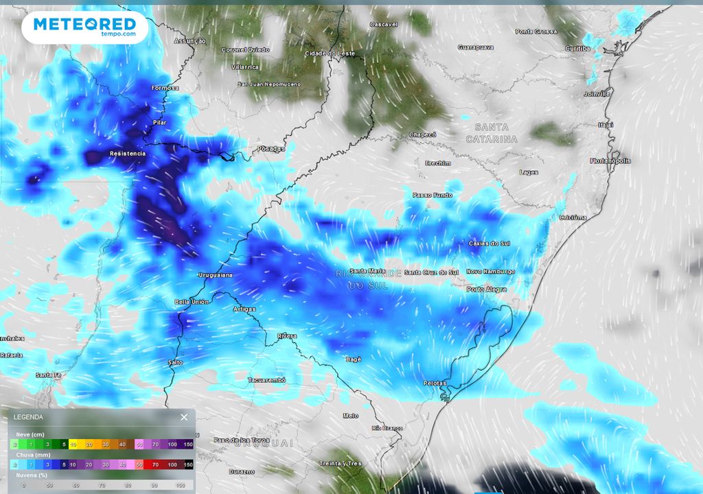 Previsão de chuva e nebulosidade na segunda-feira (12).