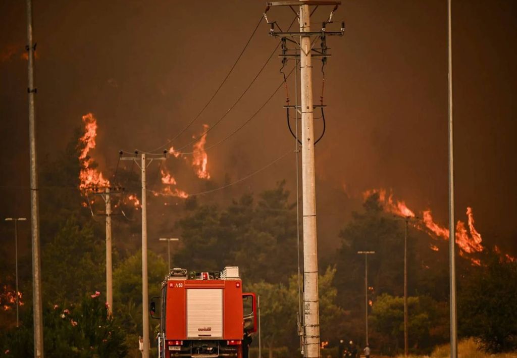 incêndios florestais na Grécia, onda de calor