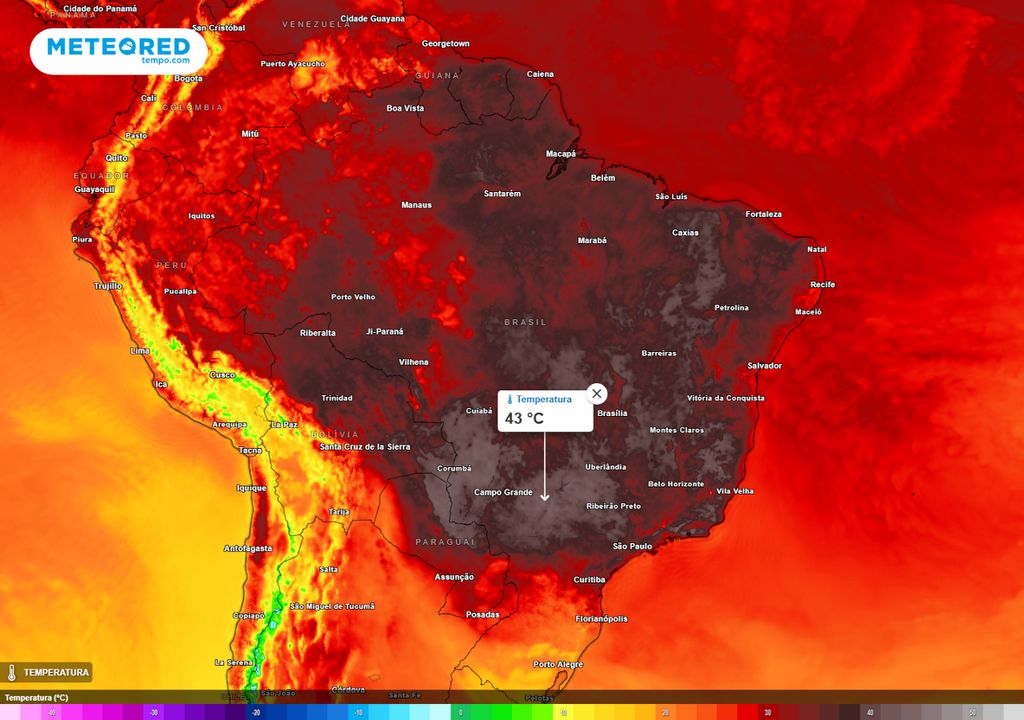 Previsão de temperaturas máximas para o Domingo (12). Previsão de temperaturas máximas para o Domingo (12).