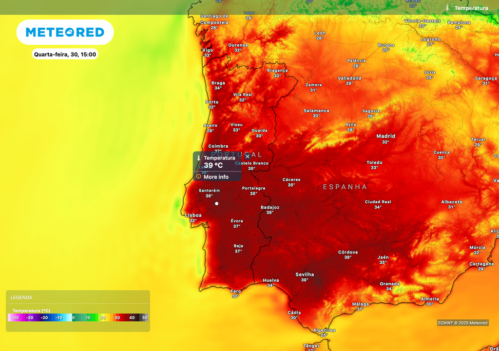 As temperaturas máximas ultrapassam os 38 ºC em várias regiões de Portugal. As temperaturas máximas ultrapassam os 38 ºC em várias regiões de Portugal.