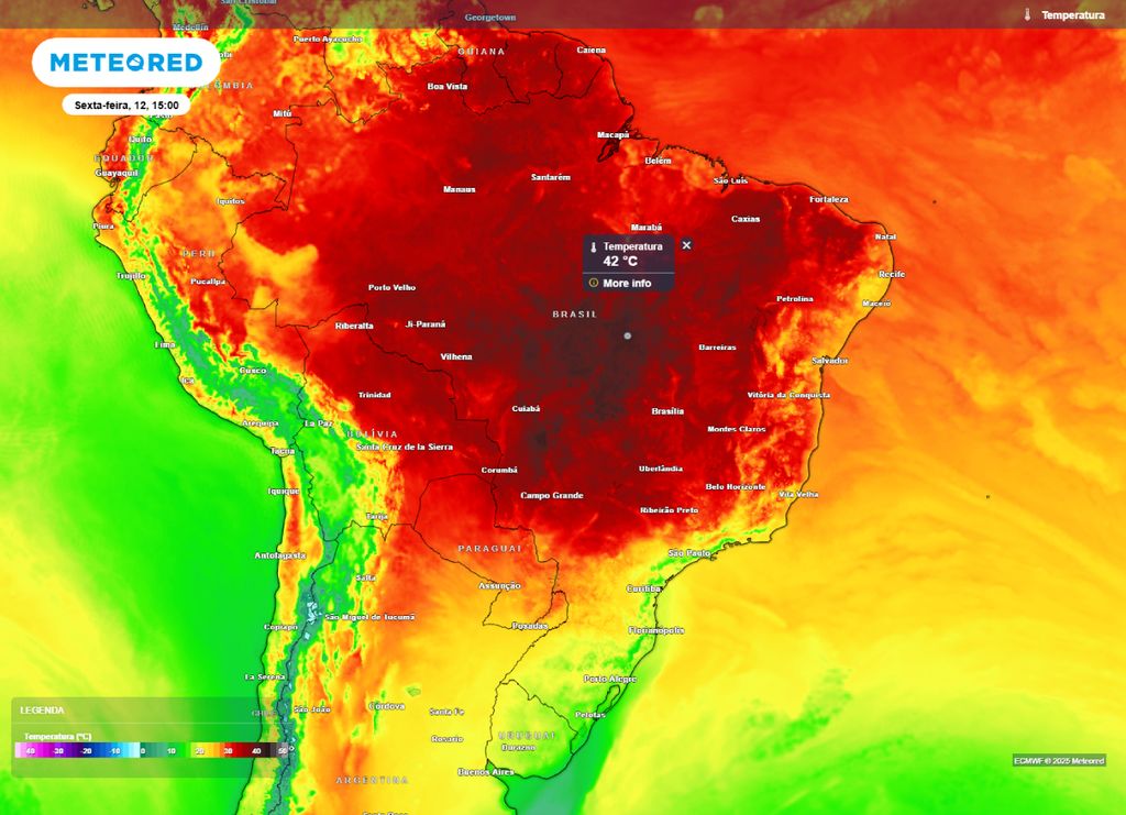 Temperatura máxima prevista para a tarde e sexta-feira (12).