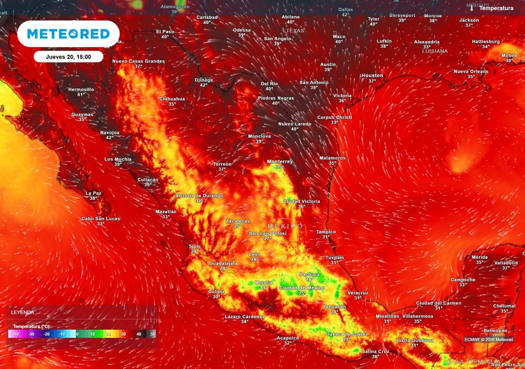 Pronóstico de temperaturas en grados Celsius El verano seguirá caluroso con máximas de 35-45 °C esta tarde de jueves en el norte y costas; el Altiplano rondará con 20-28 °C, pero refrescándose con lluvias.