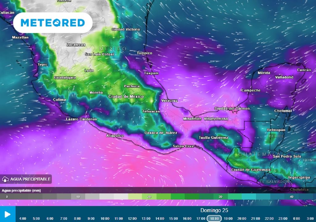 Modelo ECMWF - Agua precipitable en milímetros