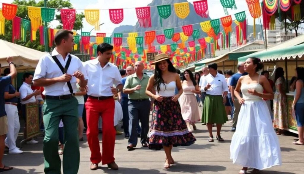 A tradicional Festa Junina da Urca é realizada na Praça General Tibúrcio (aos pés do Pão de Açúcar), com entrada gratuita. Crédito: Divulgação.