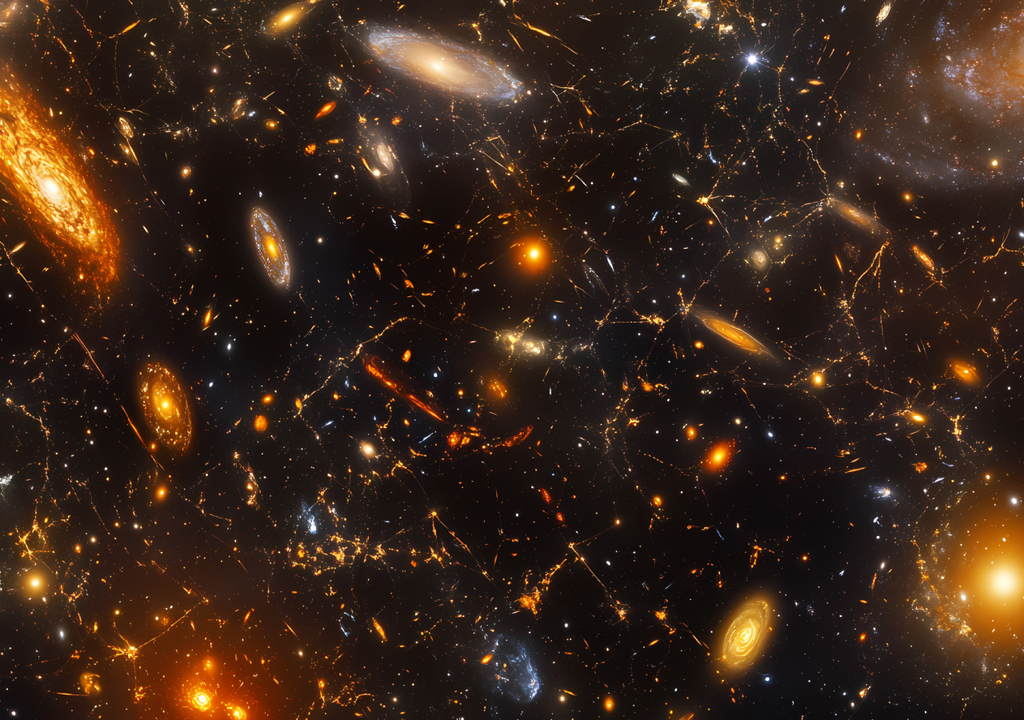 Según un nuevo estudio, la materia desaparecida podría encontrarse en filamentos que conectan cúmulos de galaxias. Según un nuevo estudio, la materia desaparecida podría encontrarse en filamentos que conectan cúmulos de galaxias.