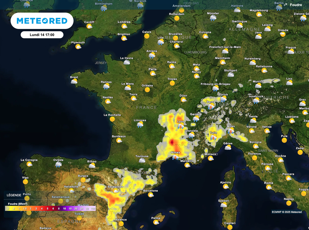 Les orages sont attendus surtout dans le sud de la France. Les orages sont attendus surtout dans le sud de la France.