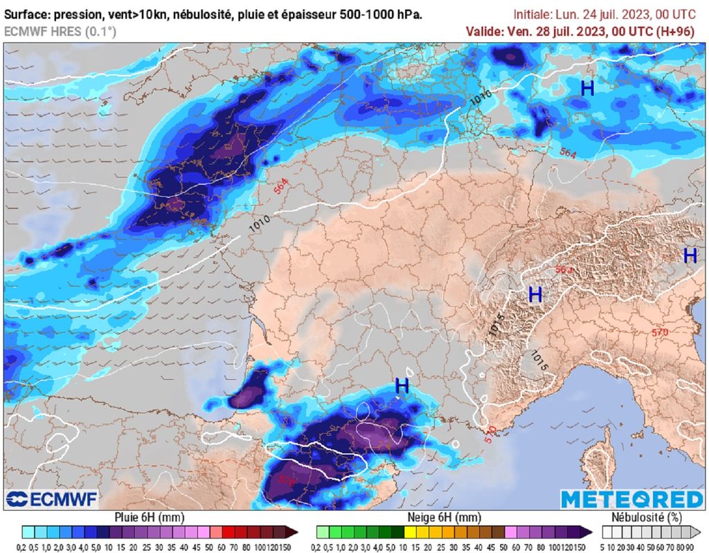 En fin de semaine, une dégradation orageuse marquée s'invitera par le sud-ouest du pays.