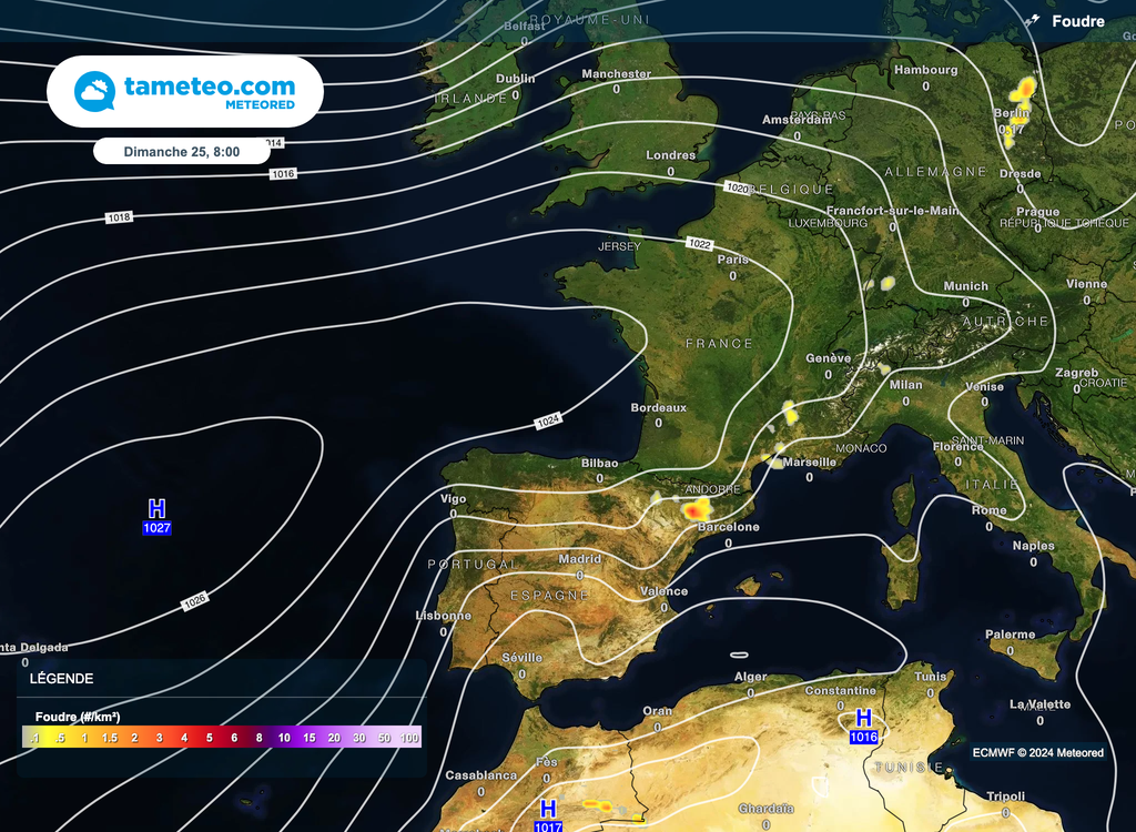 Météo bien plus calme et moins chaude dimanche.