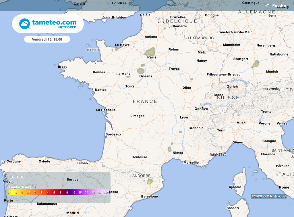Cet après-midi, des orages pourront localement se présenter.